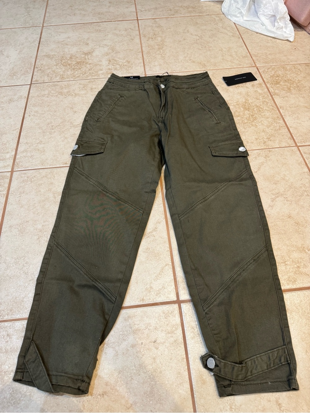 Women's Olive Cargo Pants with Utility Pockets
